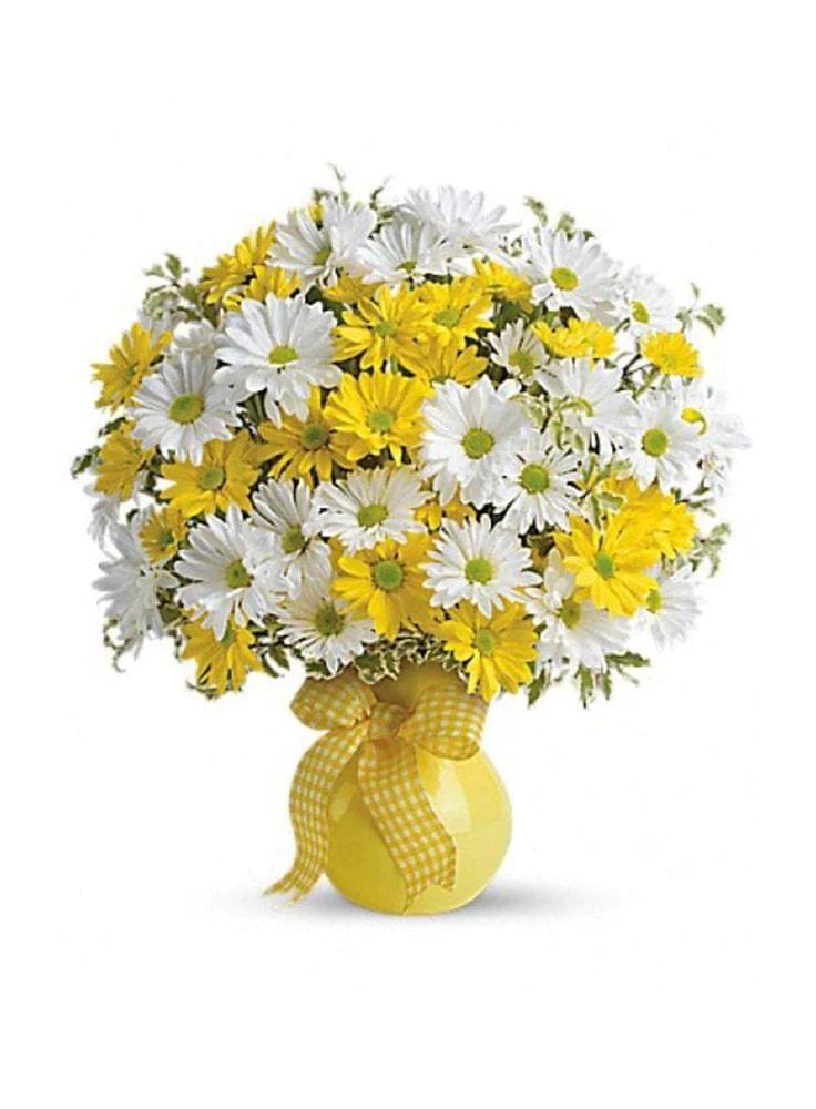 happy sunshine zijden bloemen boeket